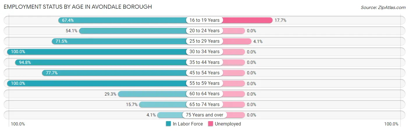 Employment Status by Age in Avondale borough