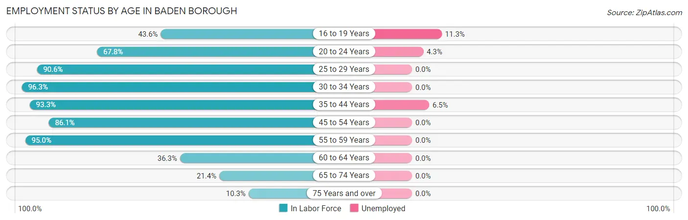 Employment Status by Age in Baden borough