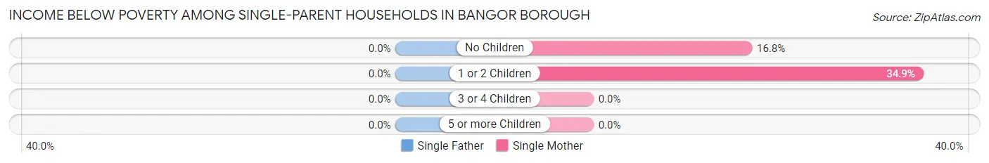 Income Below Poverty Among Single-Parent Households in Bangor borough