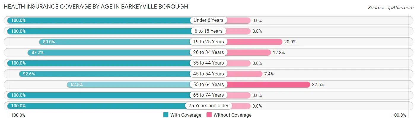 Health Insurance Coverage by Age in Barkeyville borough