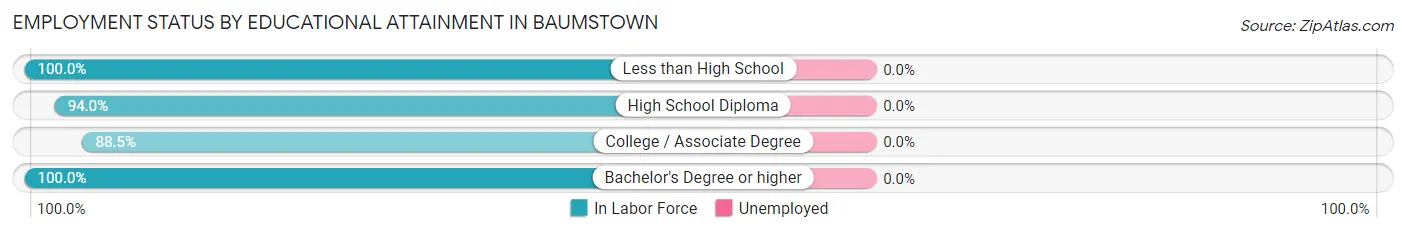 Employment Status by Educational Attainment in Baumstown