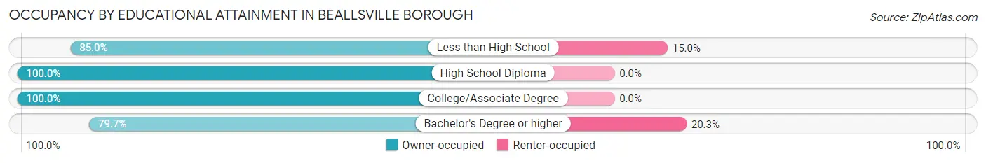 Occupancy by Educational Attainment in Beallsville borough