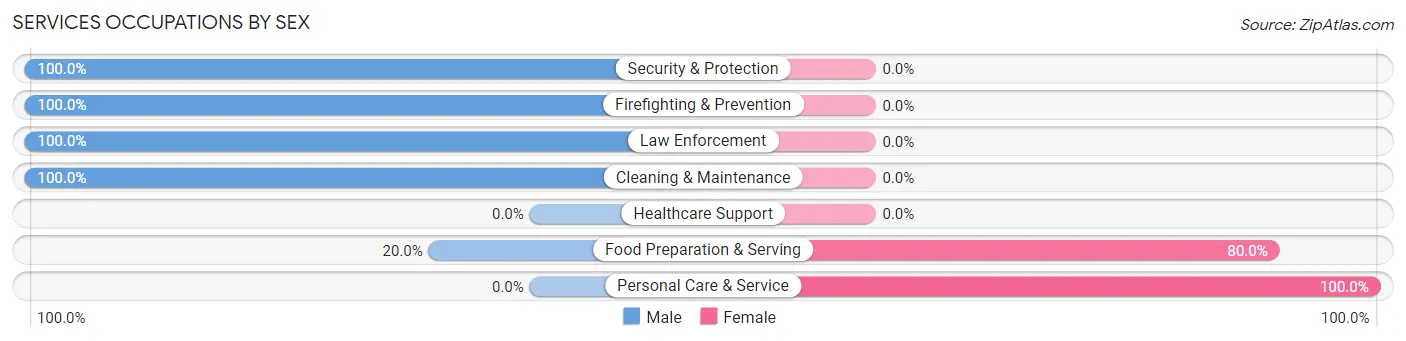 Services Occupations by Sex in Bear Creek Village borough