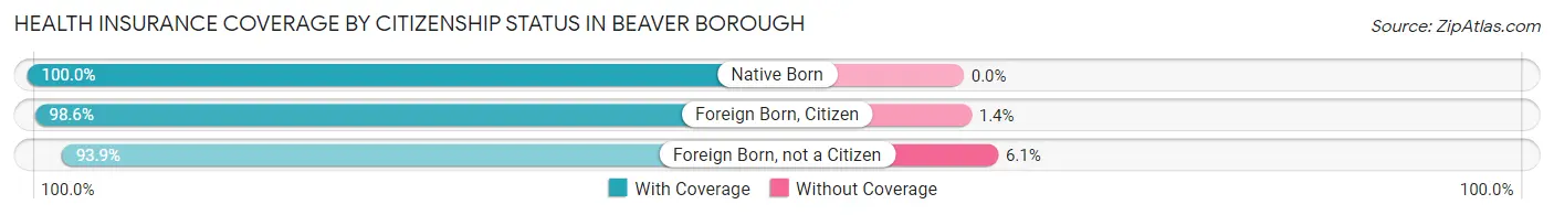 Health Insurance Coverage by Citizenship Status in Beaver borough