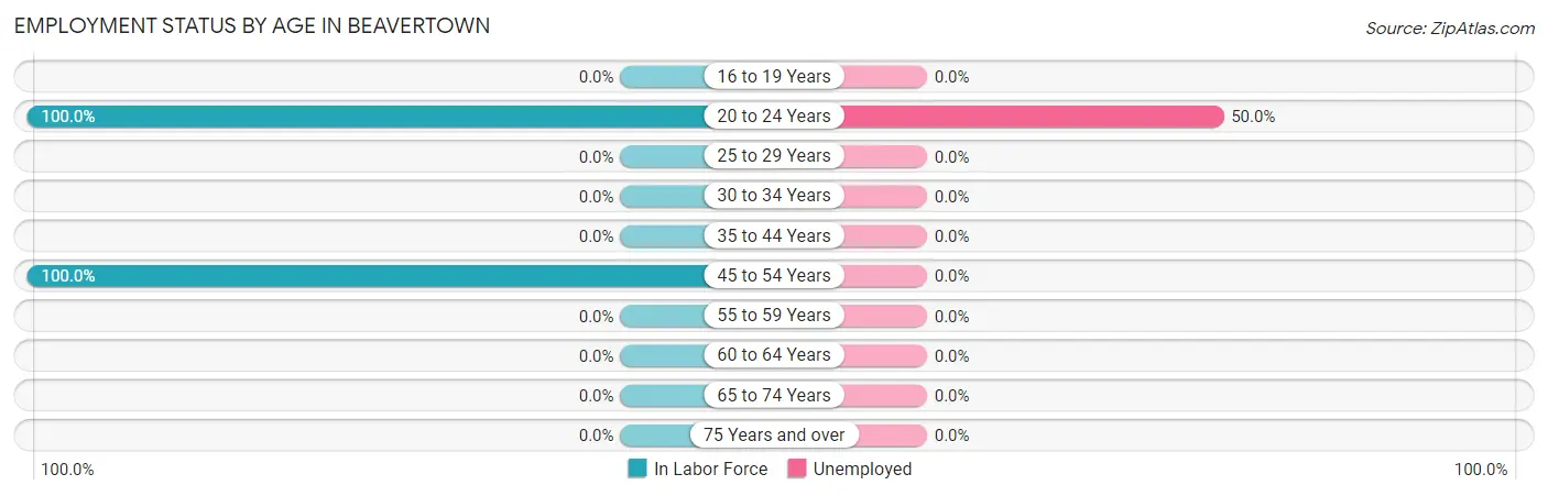 Employment Status by Age in Beavertown