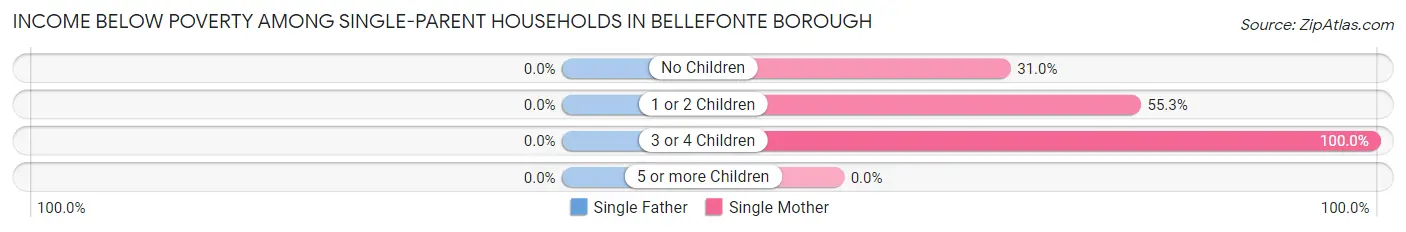 Income Below Poverty Among Single-Parent Households in Bellefonte borough