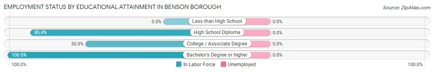 Employment Status by Educational Attainment in Benson borough