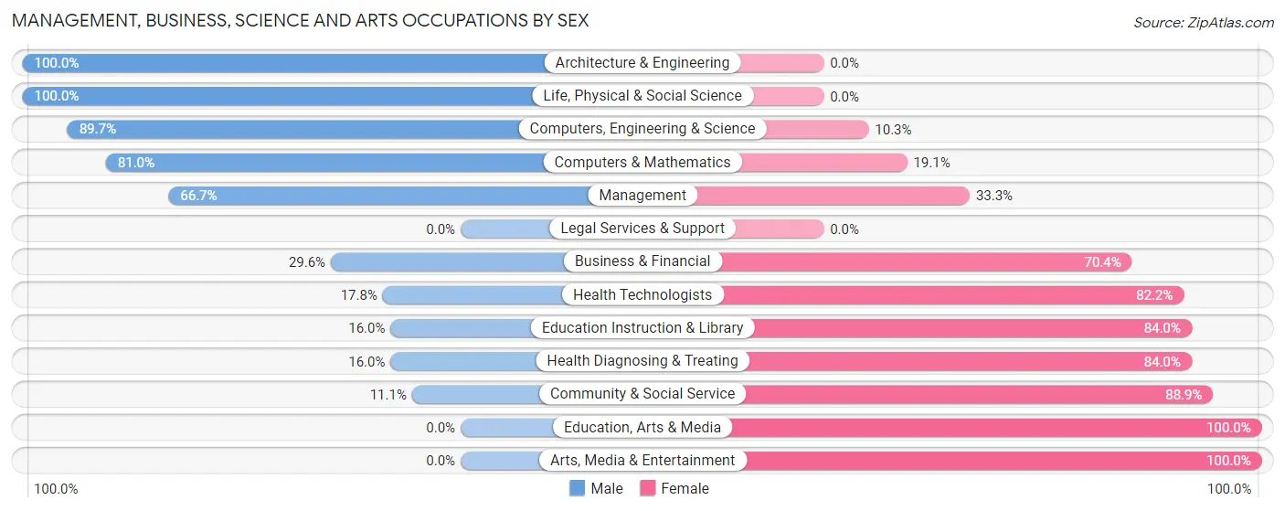 Management, Business, Science and Arts Occupations by Sex in Bernville borough