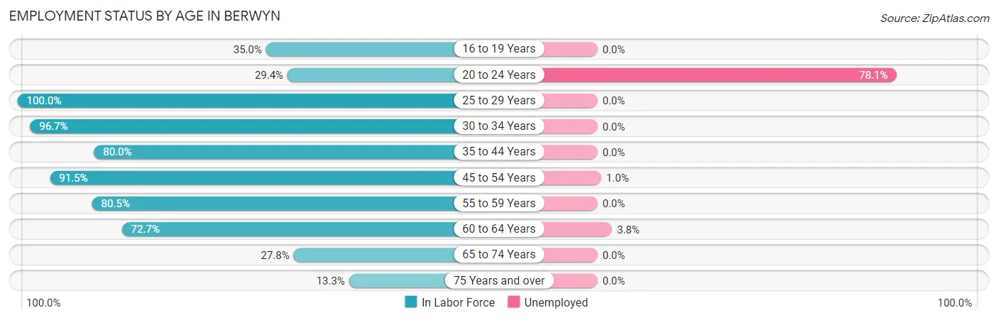Employment Status by Age in Berwyn