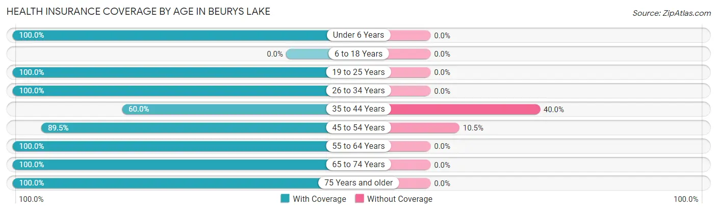 Health Insurance Coverage by Age in Beurys Lake