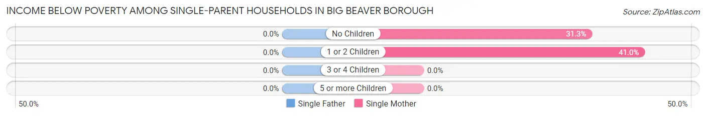 Income Below Poverty Among Single-Parent Households in Big Beaver borough