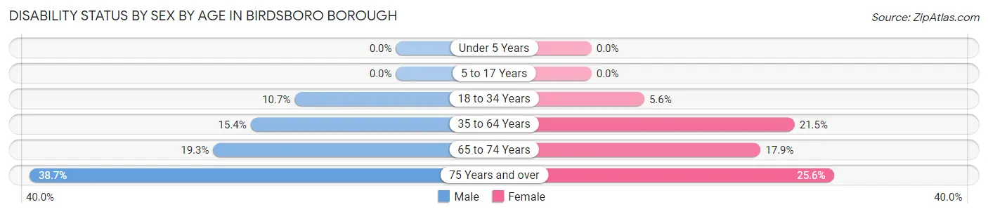 Disability Status by Sex by Age in Birdsboro borough