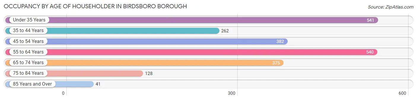 Occupancy by Age of Householder in Birdsboro borough