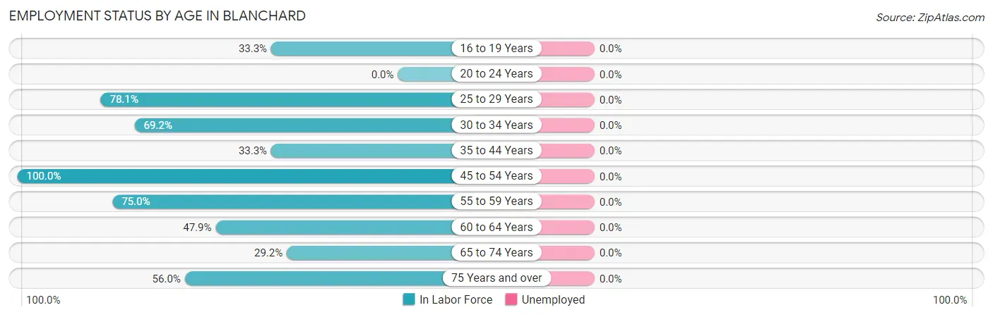 Employment Status by Age in Blanchard
