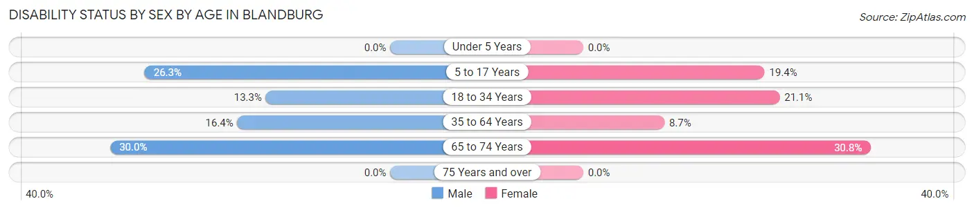 Disability Status by Sex by Age in Blandburg
