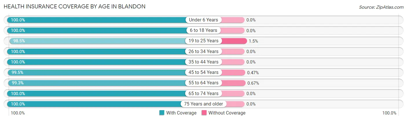 Health Insurance Coverage by Age in Blandon