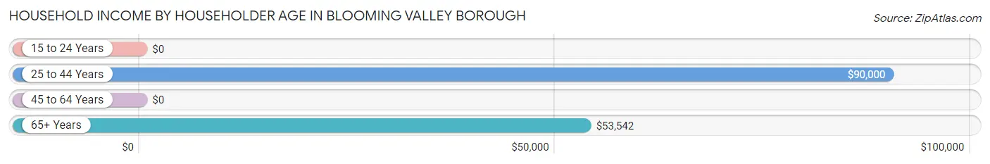 Household Income by Householder Age in Blooming Valley borough