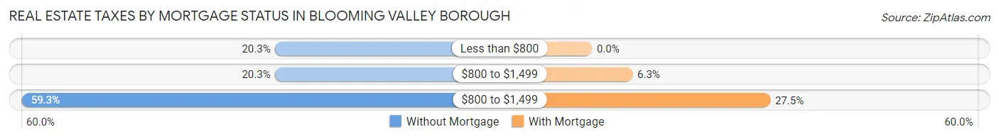 Real Estate Taxes by Mortgage Status in Blooming Valley borough