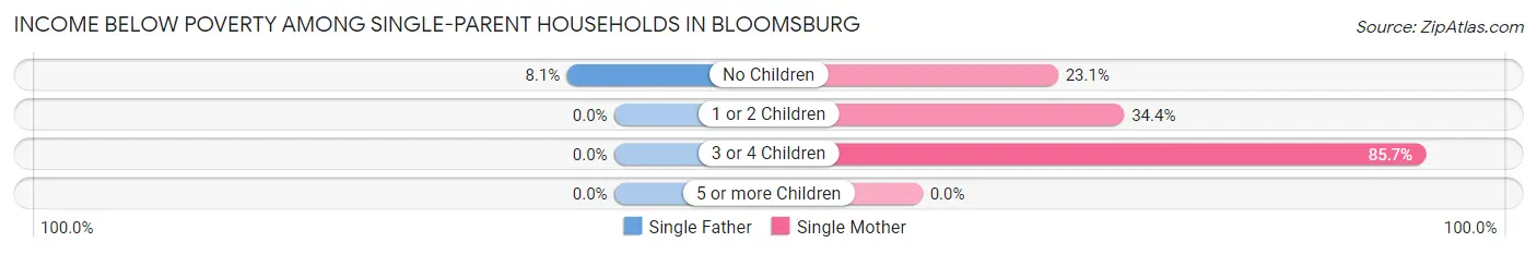 Income Below Poverty Among Single-Parent Households in Bloomsburg