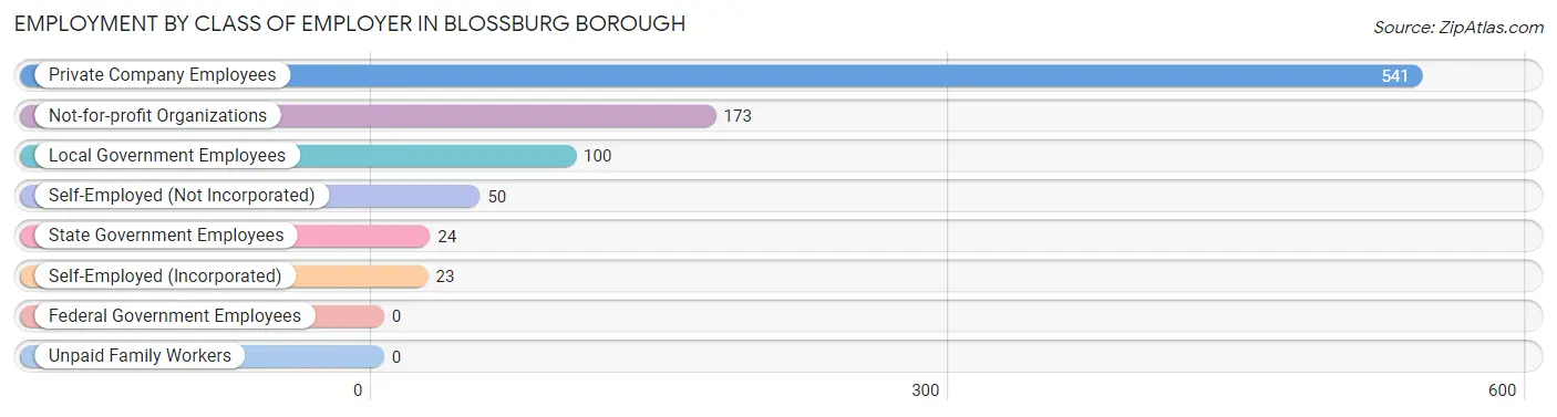 Employment by Class of Employer in Blossburg borough