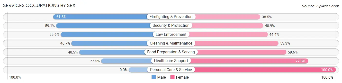Services Occupations by Sex in Bonneauville borough
