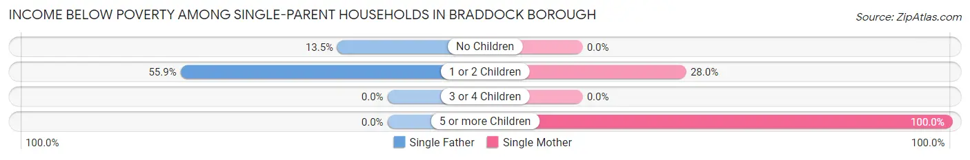 Income Below Poverty Among Single-Parent Households in Braddock borough