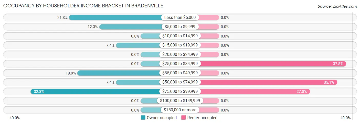 Occupancy by Householder Income Bracket in Bradenville