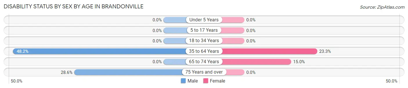 Disability Status by Sex by Age in Brandonville