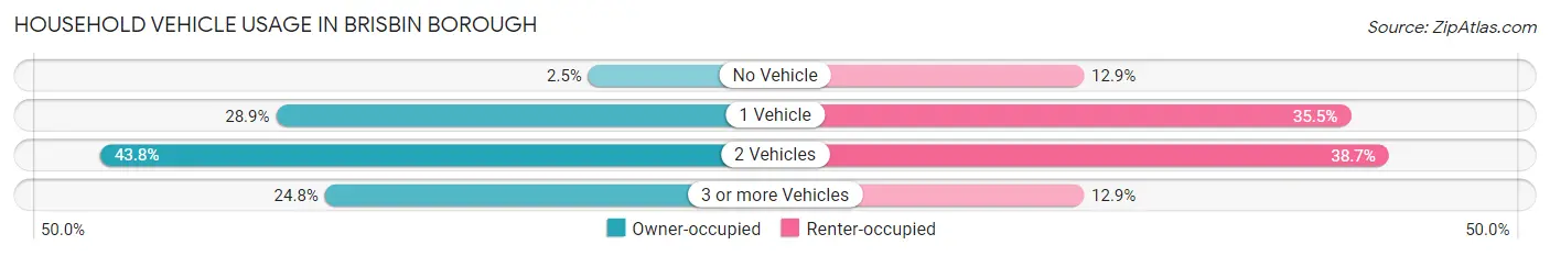 Household Vehicle Usage in Brisbin borough