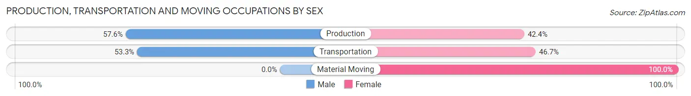 Production, Transportation and Moving Occupations by Sex in Brodheadsville