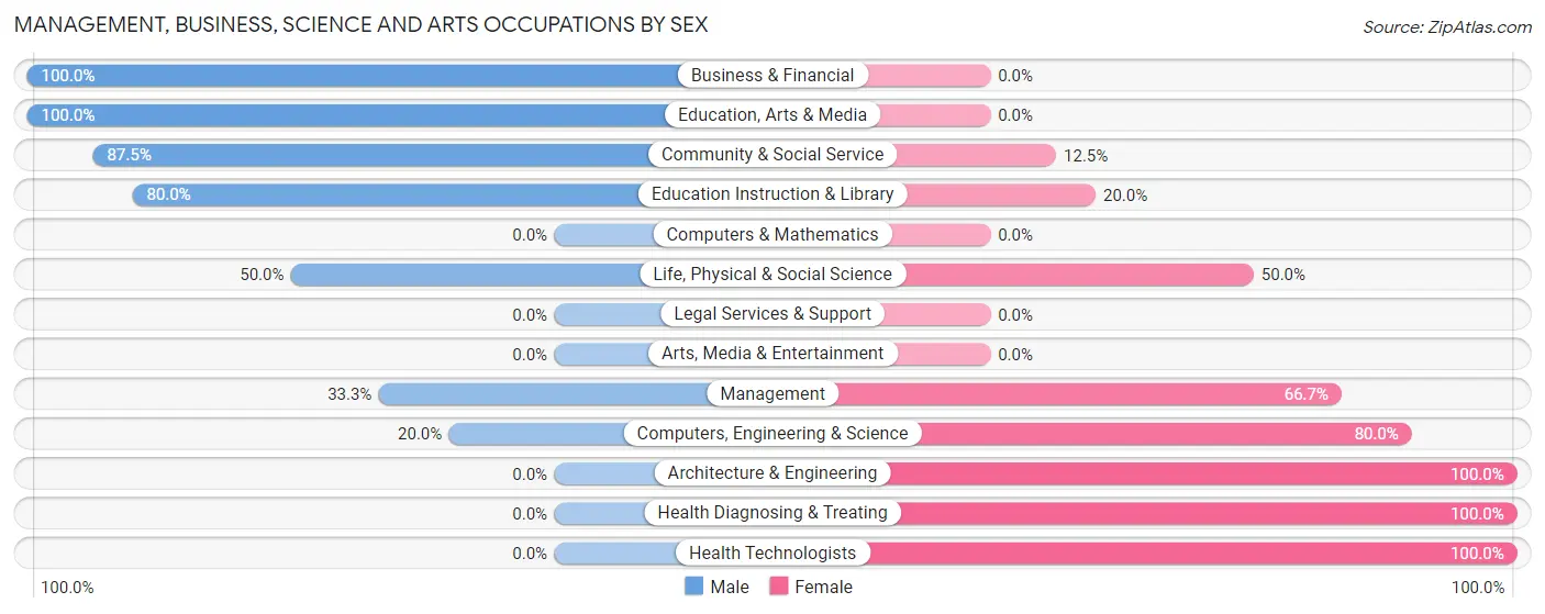 Management, Business, Science and Arts Occupations by Sex in Bruin borough