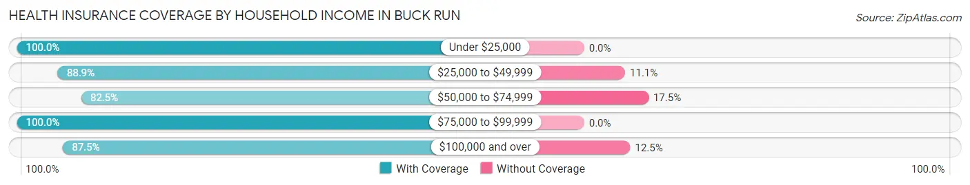 Health Insurance Coverage by Household Income in Buck Run