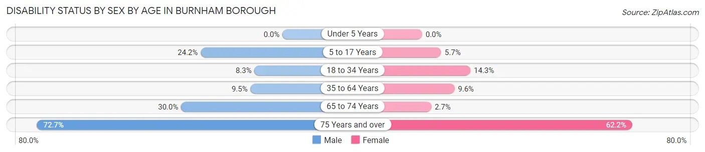 Disability Status by Sex by Age in Burnham borough
