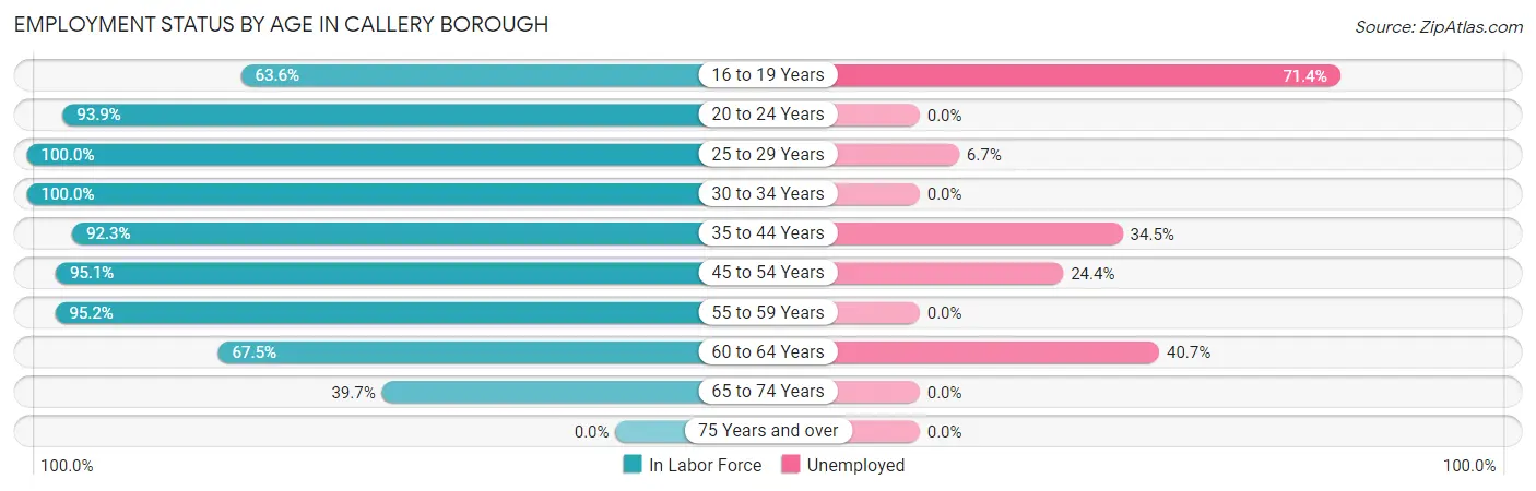 Employment Status by Age in Callery borough
