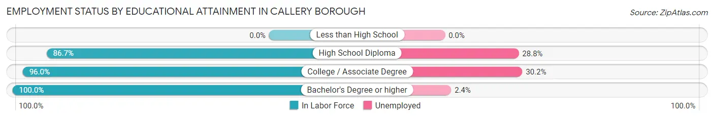 Employment Status by Educational Attainment in Callery borough