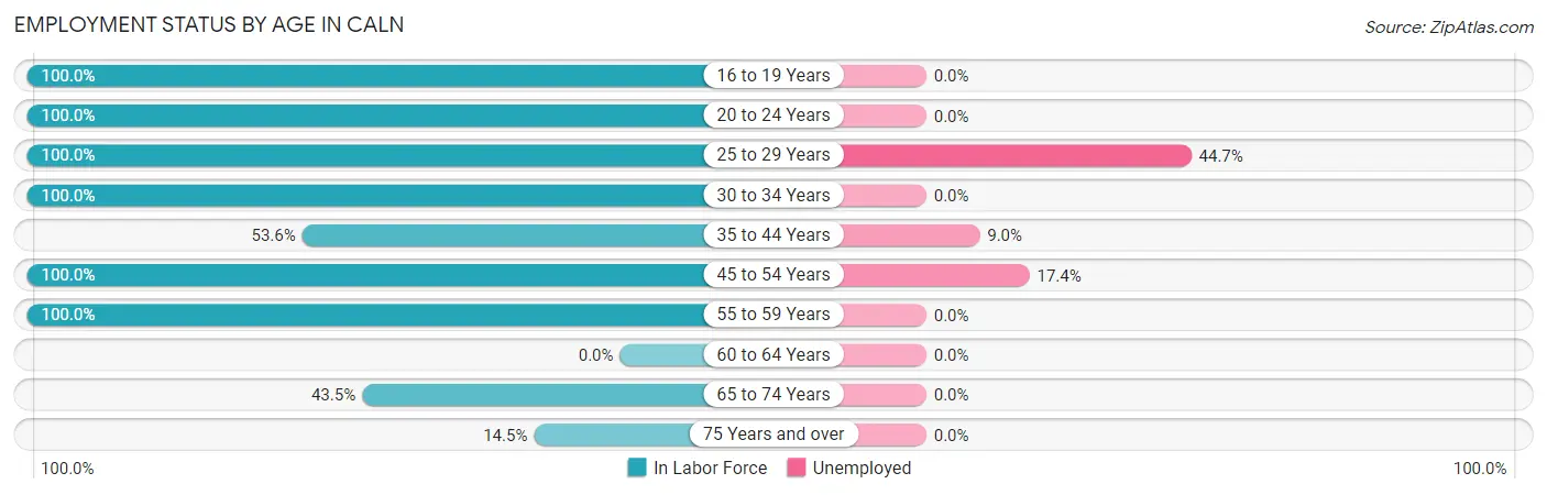 Employment Status by Age in Caln