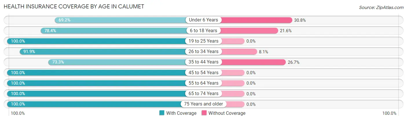 Health Insurance Coverage by Age in Calumet