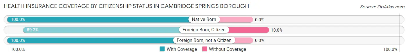 Health Insurance Coverage by Citizenship Status in Cambridge Springs borough