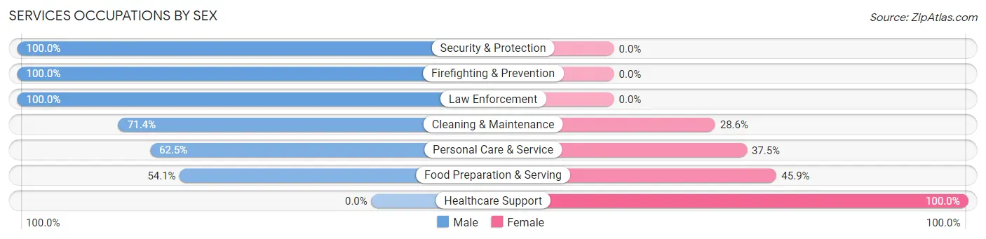 Services Occupations by Sex in Carroll Valley borough