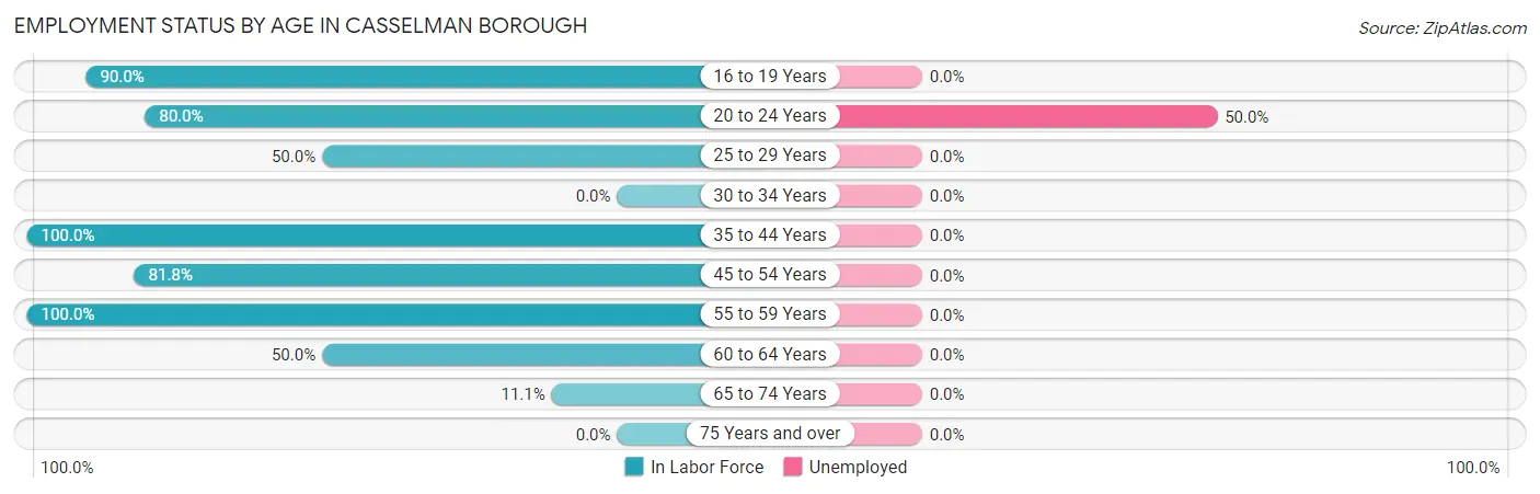 Employment Status by Age in Casselman borough