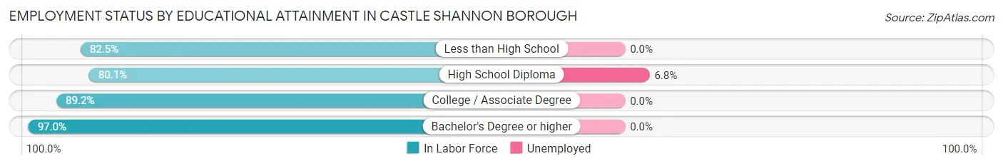Employment Status by Educational Attainment in Castle Shannon borough