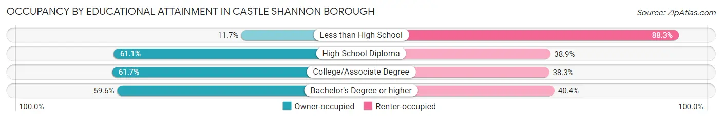Occupancy by Educational Attainment in Castle Shannon borough