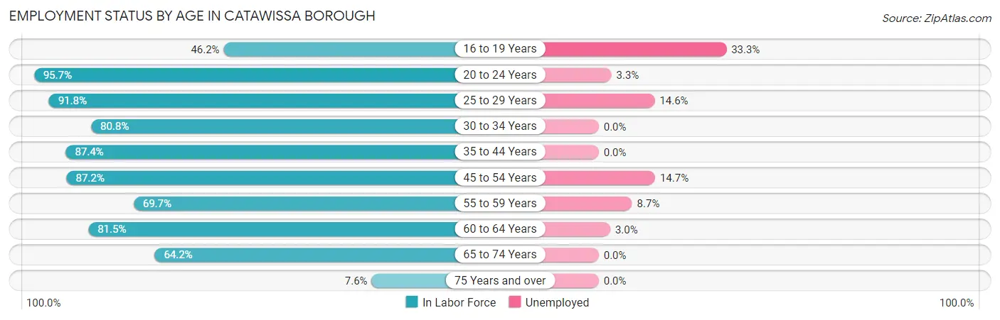 Employment Status by Age in Catawissa borough