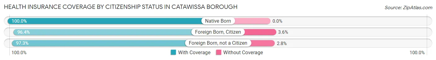 Health Insurance Coverage by Citizenship Status in Catawissa borough