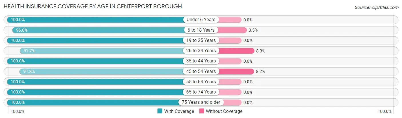 Health Insurance Coverage by Age in Centerport borough