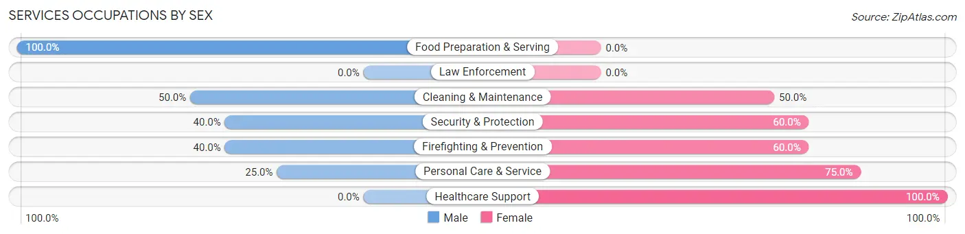 Services Occupations by Sex in Centerport borough