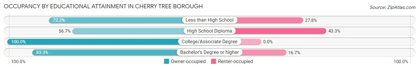 Occupancy by Educational Attainment in Cherry Tree borough
