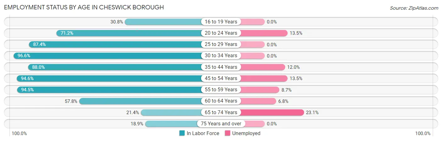 Employment Status by Age in Cheswick borough