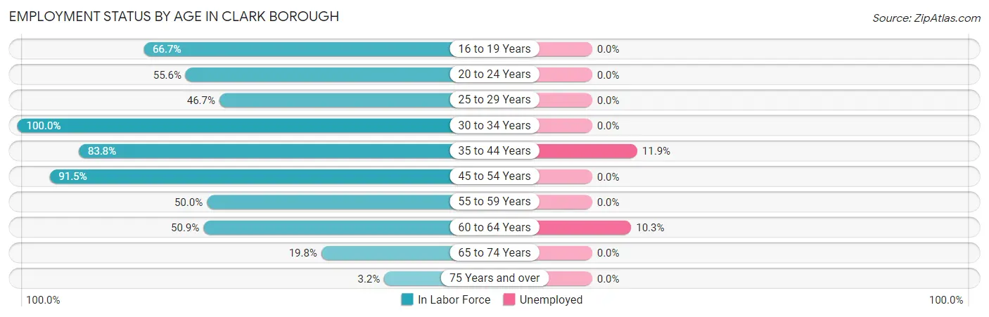 Employment Status by Age in Clark borough