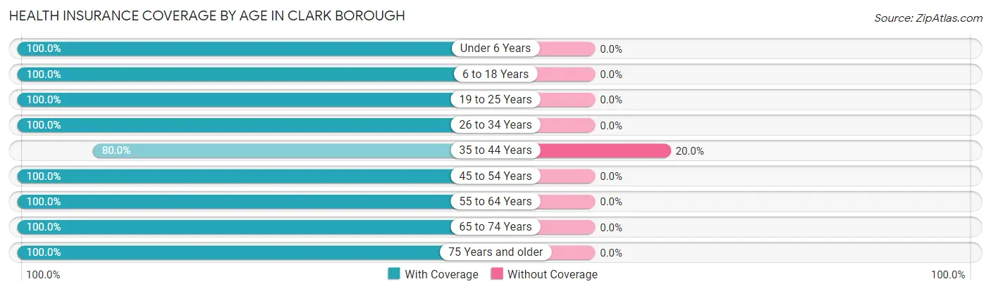 Health Insurance Coverage by Age in Clark borough